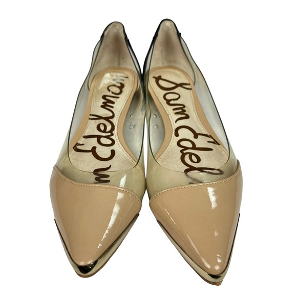 Sam Edelman Isabella Flats Womens Clear‎ Beige & Black Pointed Toe Size 6 - Picture 5 of 9